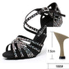 Загрузить изображение в средство просмотра галереи, Black Shining Rhinestones Latin Dance Shoes