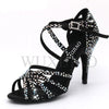 Charger l&#39;image dans la visionneuse de la galerie, Black Shining Rhinestones Latin Dance Shoes