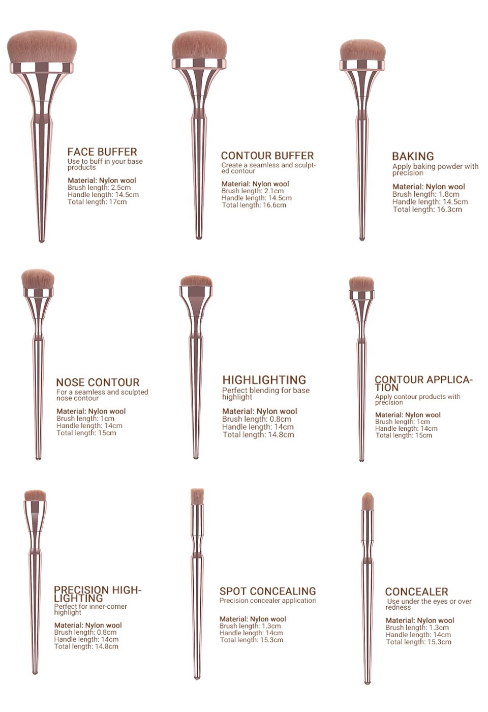 Professional Makeup Brushes Set-9PCS
