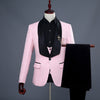 Solid Tuxedo Suits - Mens 3 Pcs Suit (Jacket+Vest+Pants)